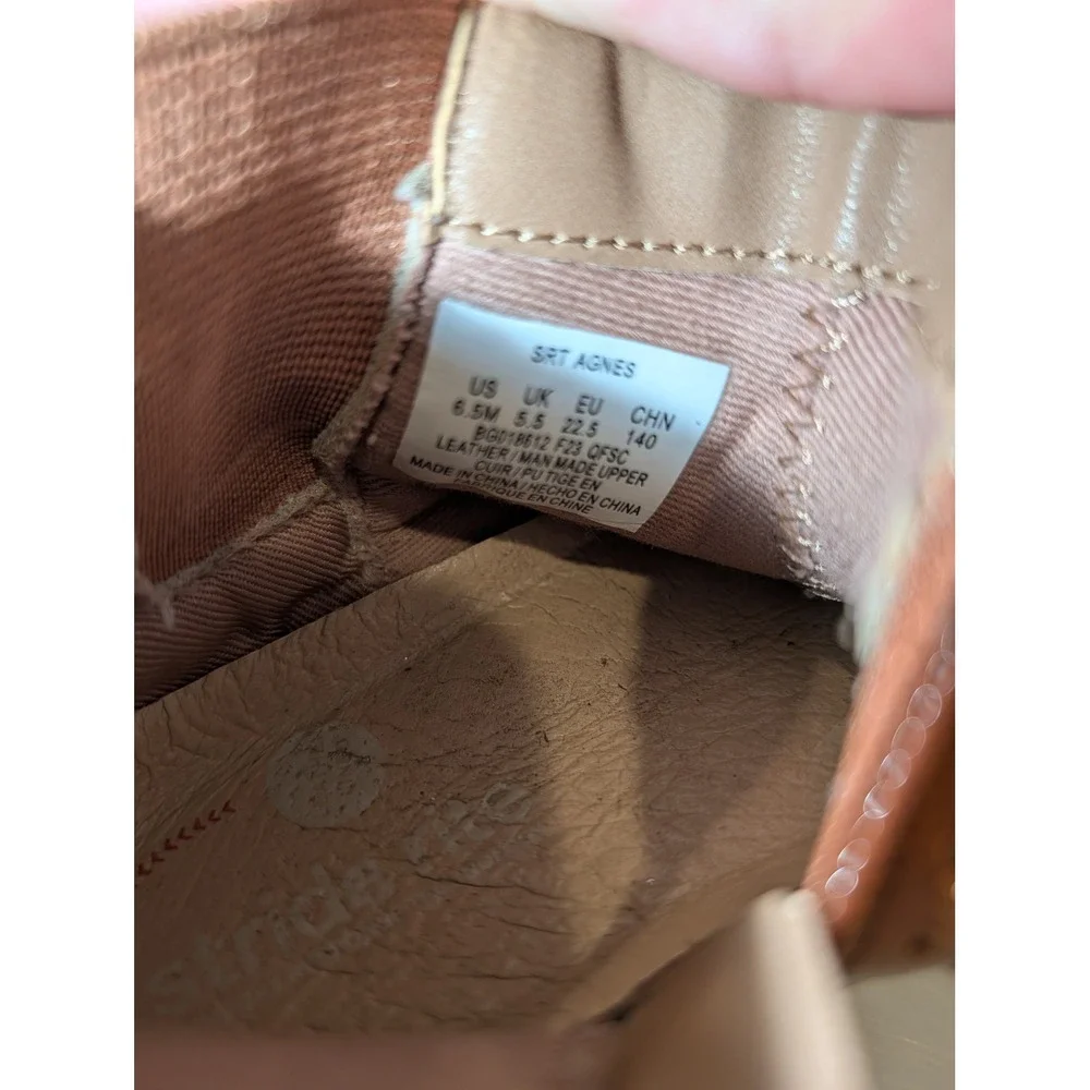 Stride Rite Agnes Toddler Girls 6.5M Brown Cognac Leather Star Ankle Boots